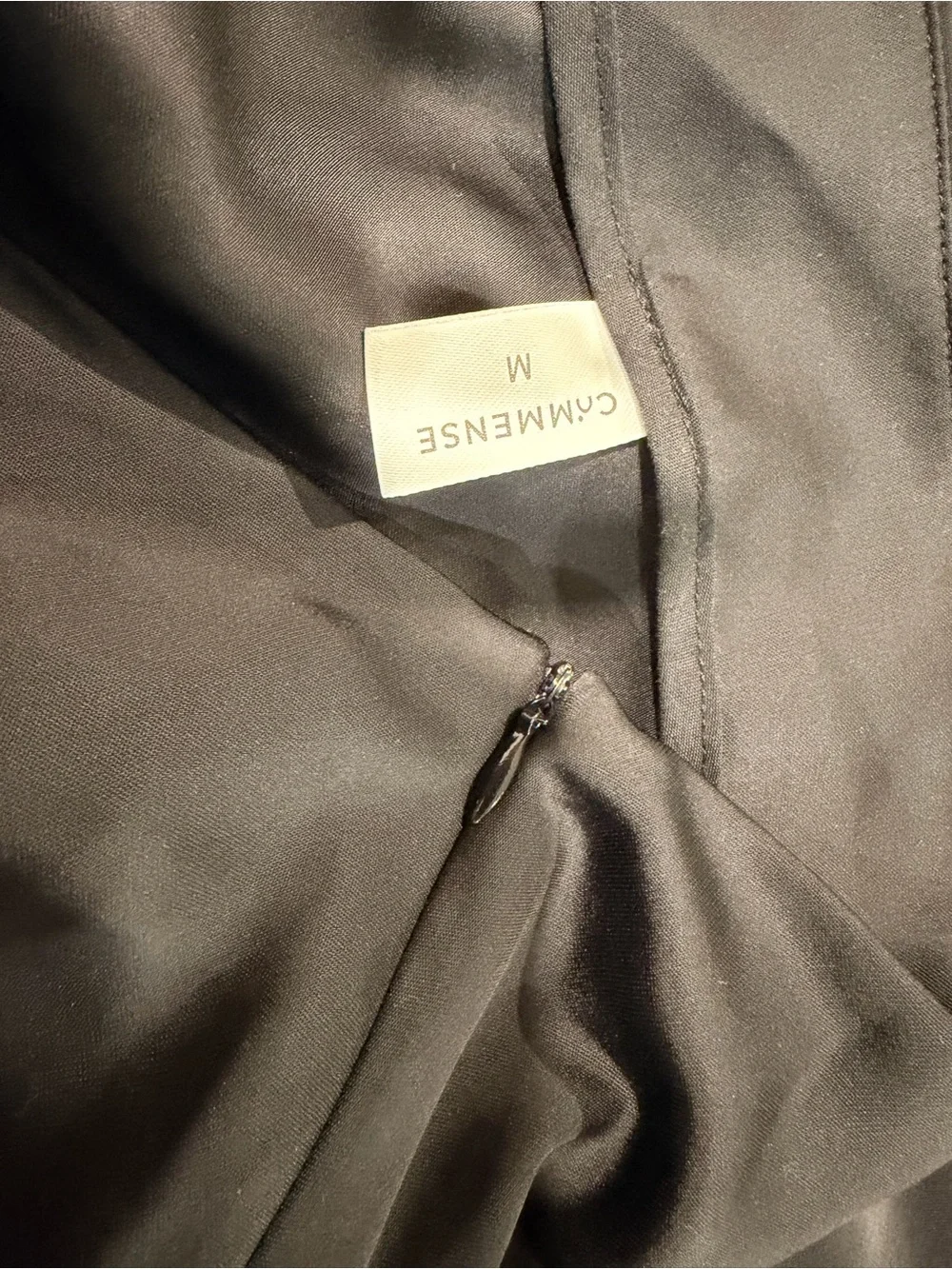 Commense Black Satin Maxi Slip Skirt